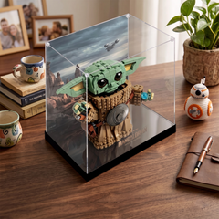 Dustproof HD Acrylic Display Case with UV Protection for LEGO Star Wars Grogu & The Mandalorian 75446