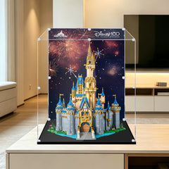 Dustproof HD Acrylic Display Case with UV Protection for LEGO Disney Castle 43222