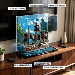 Dustproof HD Acrylic Display Case with UV Protection for Garp's Marine Battleship 75646