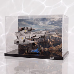 Dustproof HD Acrylic Display Case with UV Protection for LEGO Star Wars Mandalorian Starfighter 75442