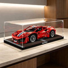 Dustproof HD Clear Acrylic Display Box for LEGO 42235 Ferrari 488 Pista