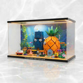Dustproof HD Ultra-Clear Acrylic Display Case with Water Ripple LED Light & UV Protection for SpongeBob SquarePants Bikini Bottom 11386