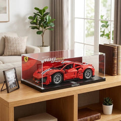 Dustproof HD Clear Acrylic Display Box for LEGO 42235 Ferrari 488 Pista