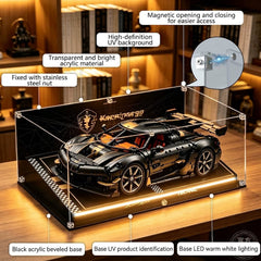 Dustproof HD Ultra-Clear Magnetic Door Acrylic Display Case with UV Protection for Koenigsegg 42232