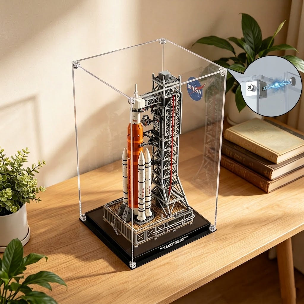 Dustproof HD Ultra-Clear Magnetic Door Acrylic Display Case with UV Protection for NASA Artemis Space Launch System 10341