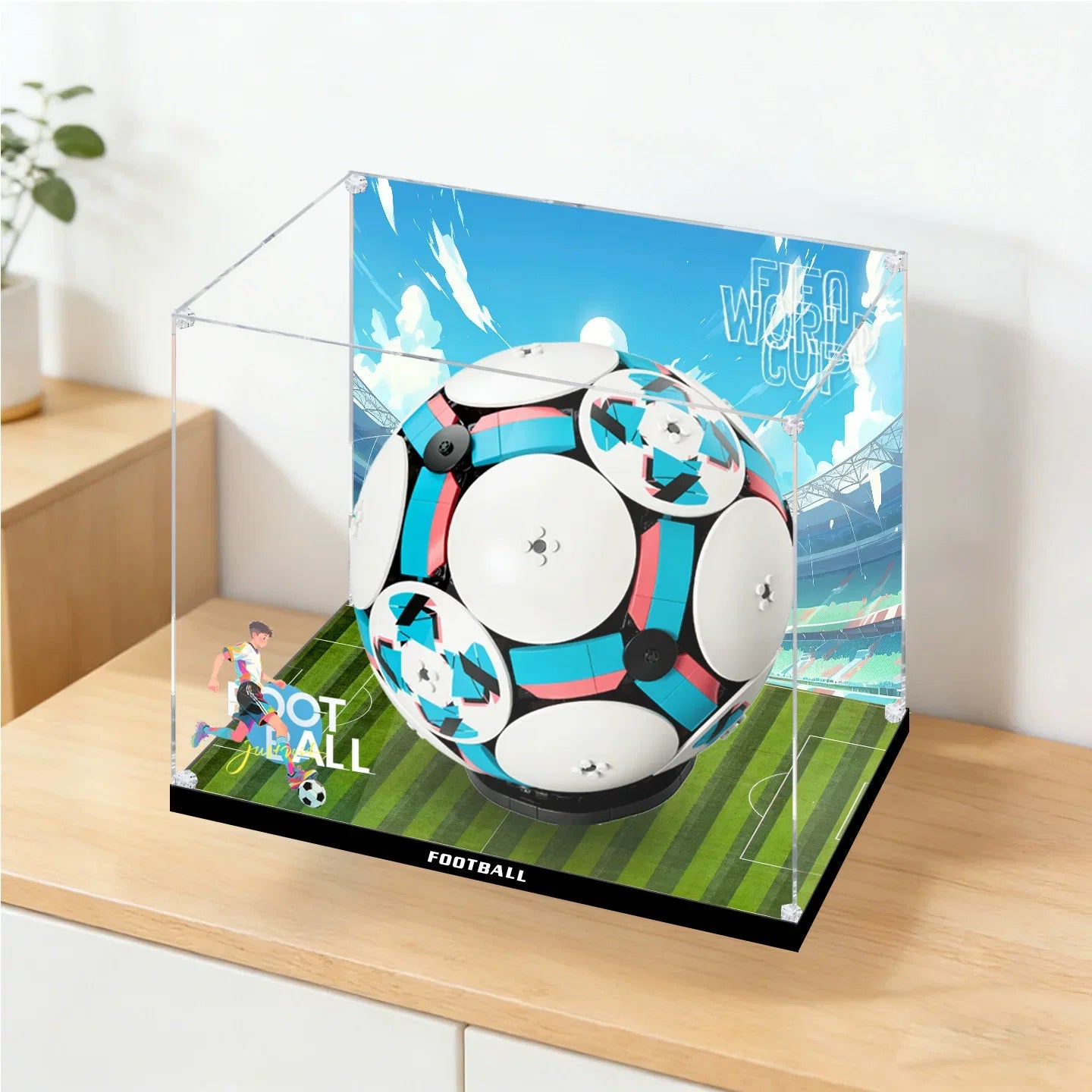 Dustproof HD Acrylic Display Case with UV Protection for LEGO World Cup 43019