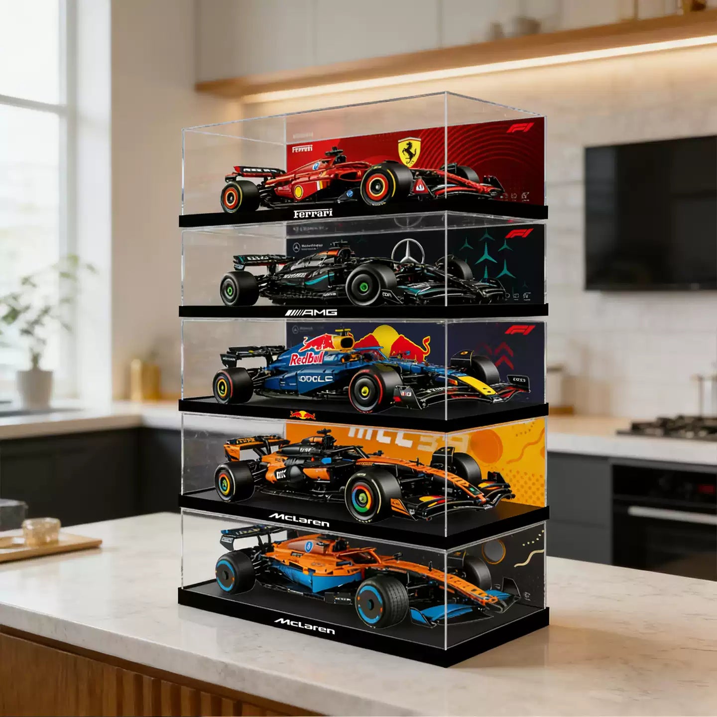 Dustproof HD Acrylic Display Case with UV Protection for LEGO Technic Ferrari SF-24 F1 Race Car 42207