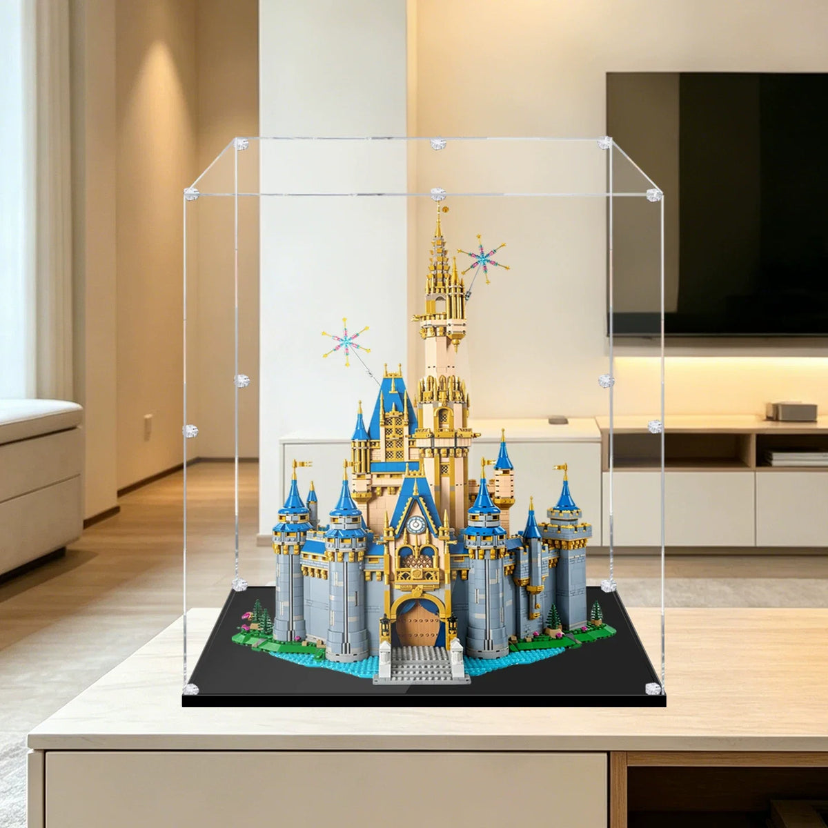 Dustproof HD Acrylic Display Case with UV Protection for LEGO Disney Castle 43222