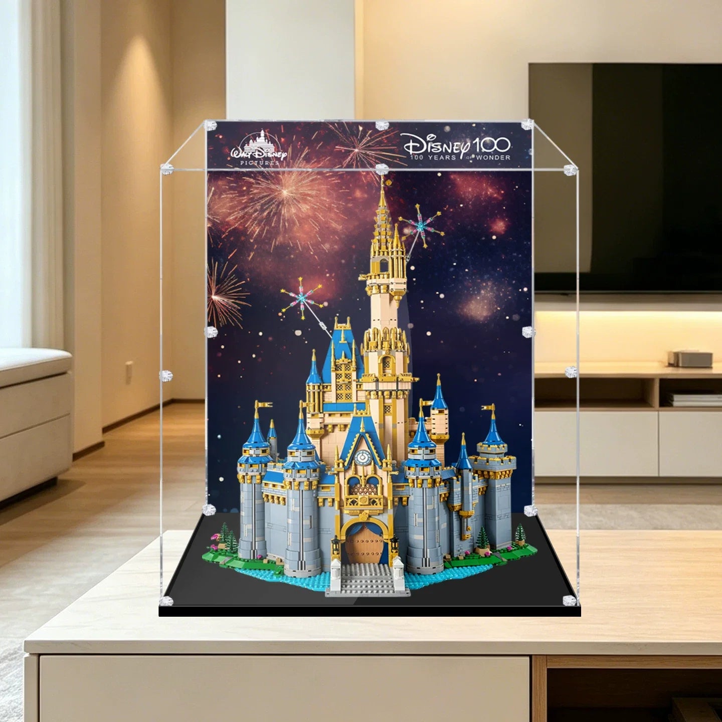 Dustproof HD Acrylic Display Case with UV Protection for LEGO Disney Castle 43222