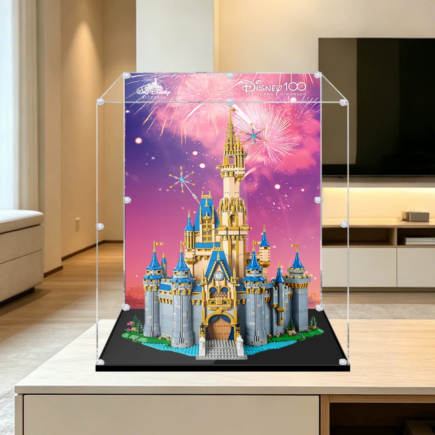Dustproof HD Acrylic Display Case with UV Protection for LEGO Disney Castle 43222