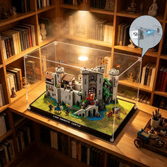 Dustproof HD Ultra-Clear Acrylic Display Case with Magnetic Door & UV Protection for Lion Knights' Castle 10305