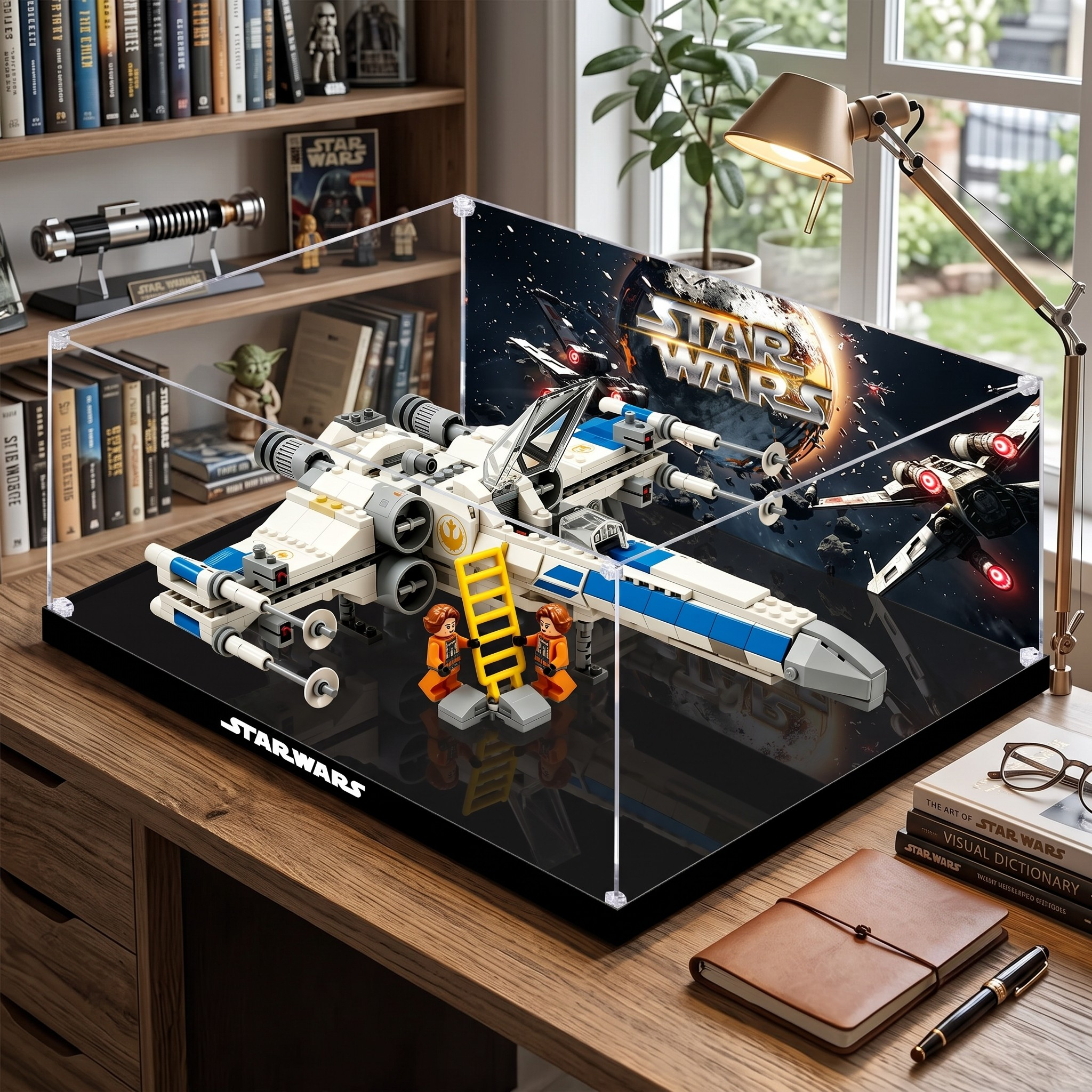 Dustproof HD Acrylic Display Case with UV Protection for LEGO Star Wars New Republic Starfighter 75460