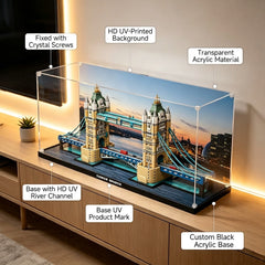 Dustproof HD Acrylic Display Case with UV Protection for London Bridge 21067