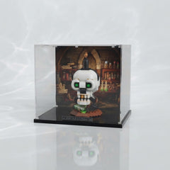 UV-Protected Acrylic Display Case for Halloween Skull Candle – Clear Dustproof Showcase Box