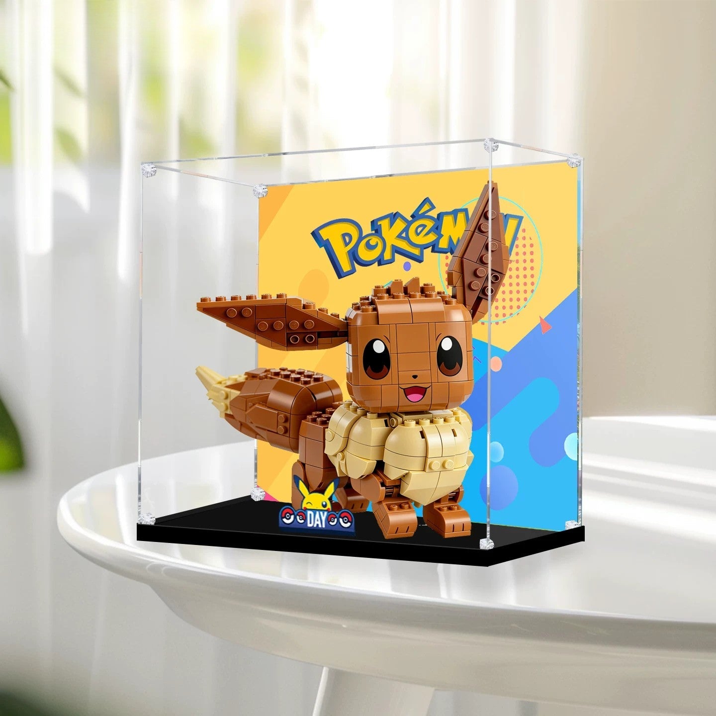 Dustproof HD Acrylic Display Case with UV Protection for LEGO Pokémon Eevee 72151