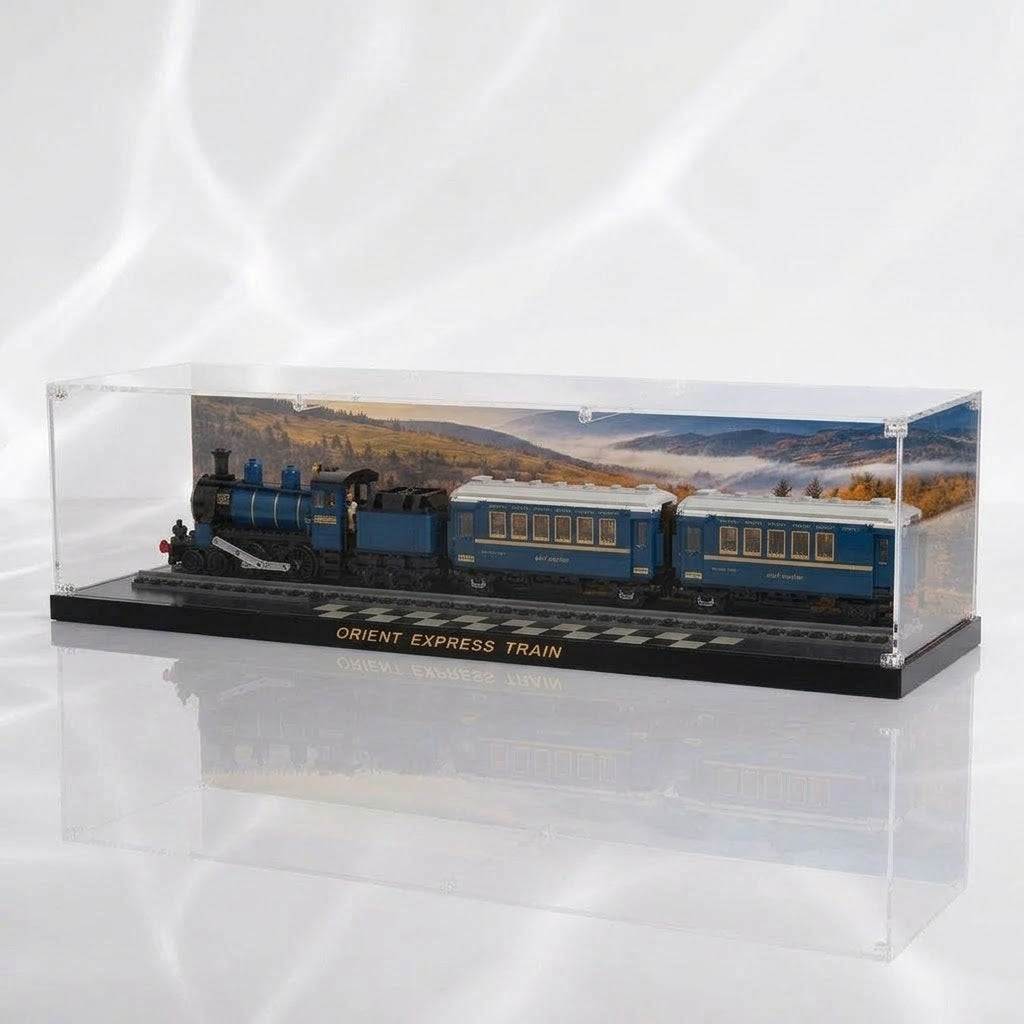 Dustproof HD Clear Acrylic Display Case with UV Protection for LEGO Ideas 21344 Orient Express Train - Brick Armor