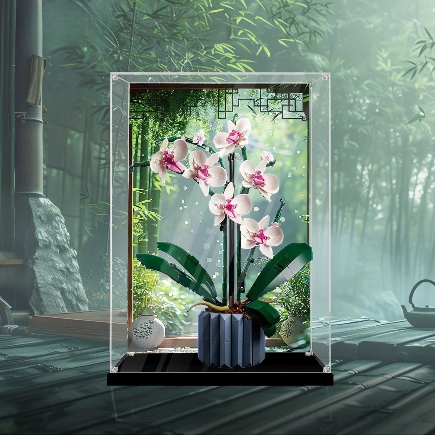 Dustproof HD Acrylic Display Case with UV Protection for LEGO Botanical Collection Orchid 10311