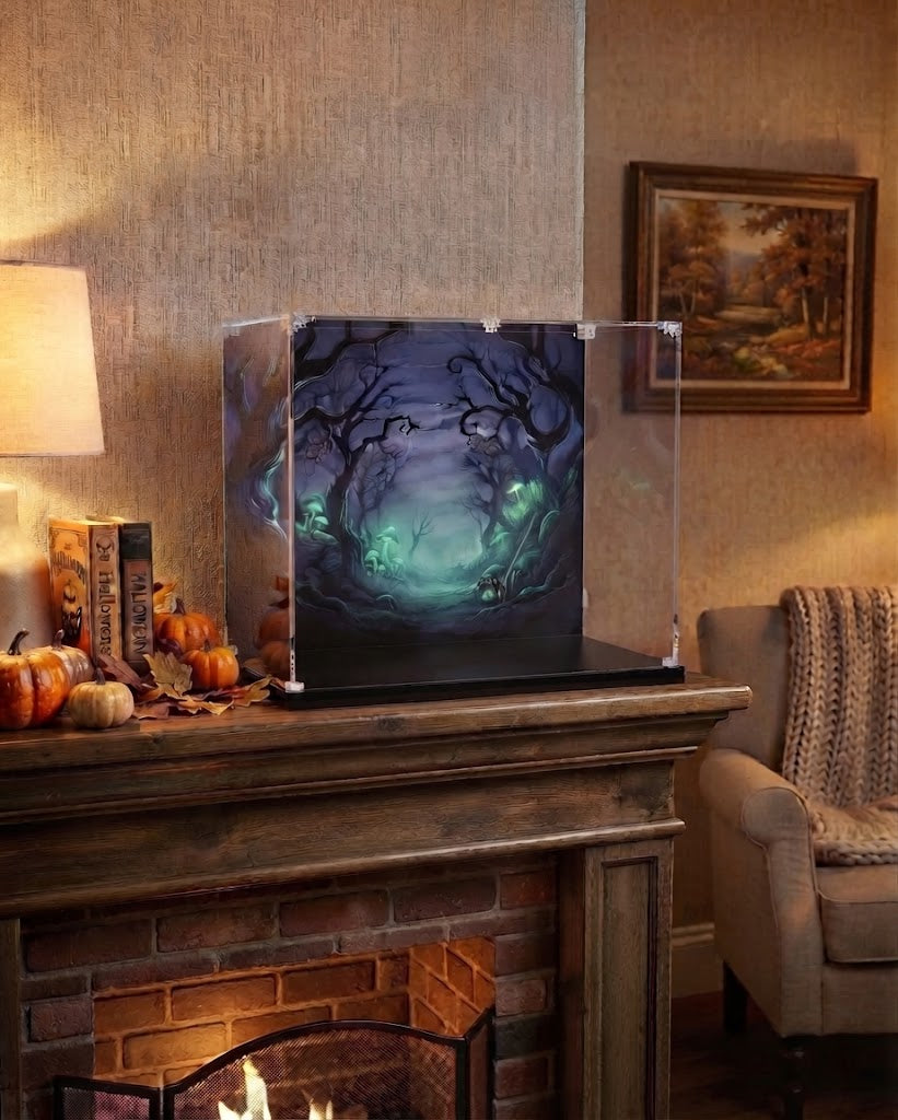UV-Protected Acrylic Display Case for Halloween Pumpkin Lantern – Clear Dustproof Showcase Box