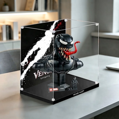 HD Ultra-Clear Dustproof Acrylic Display Box with UV Protection for Venom Bust 76356 / Brick Armor Compatible