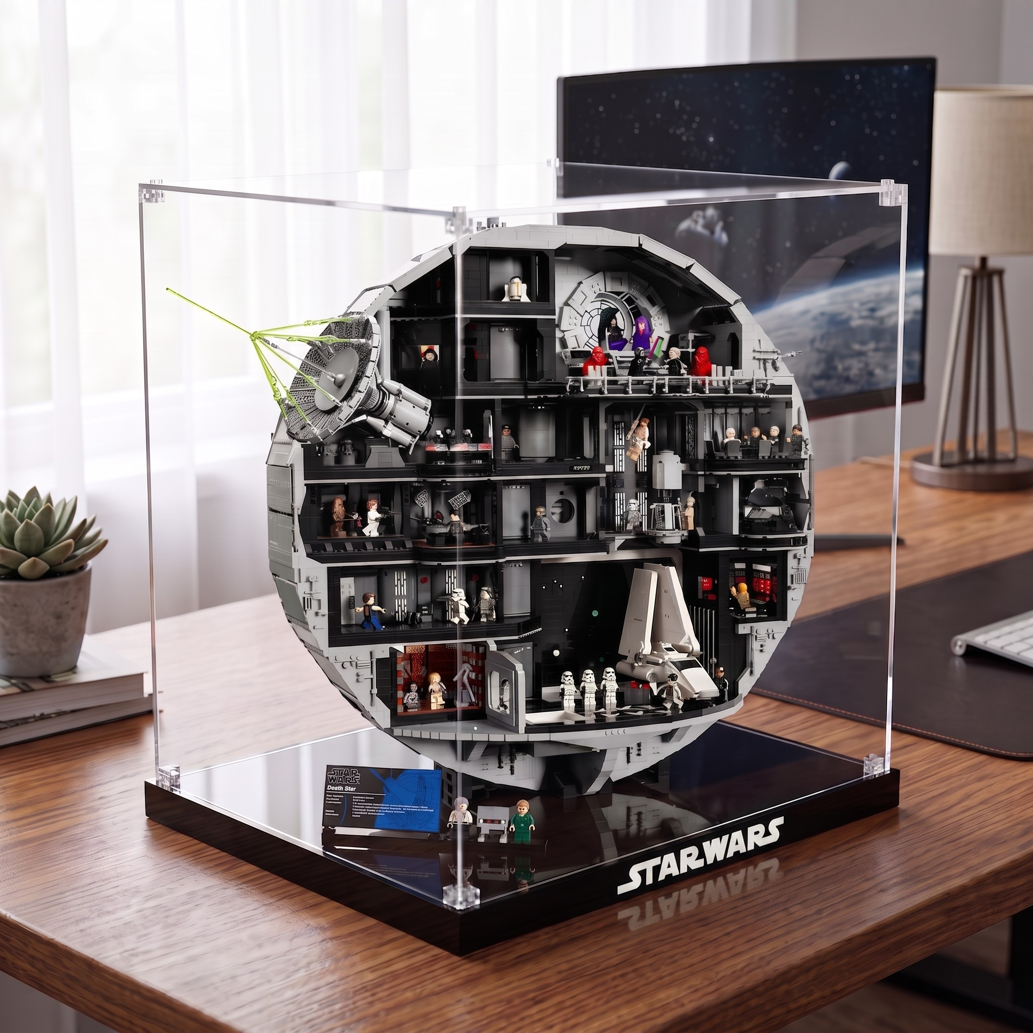 Dustproof HD Acrylic Display Case with UV Protection for LEGO Star Wars Death Star 75419