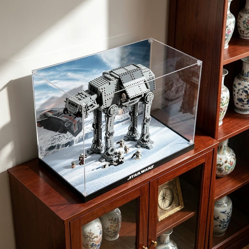 UV-Protected Acrylic Display Case for Star Wars 75454 – Clear Dustproof Showcase Box