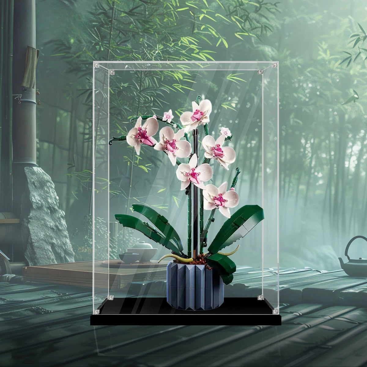 Dustproof HD Acrylic Display Case with UV Protection for LEGO Botanical Collection Orchid 10311