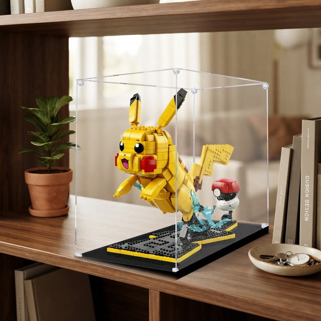 Dustproof HD Ultra-Clear Acrylic Display Case with UV Protection for LEGO Pikachu & Poké Ball 72152