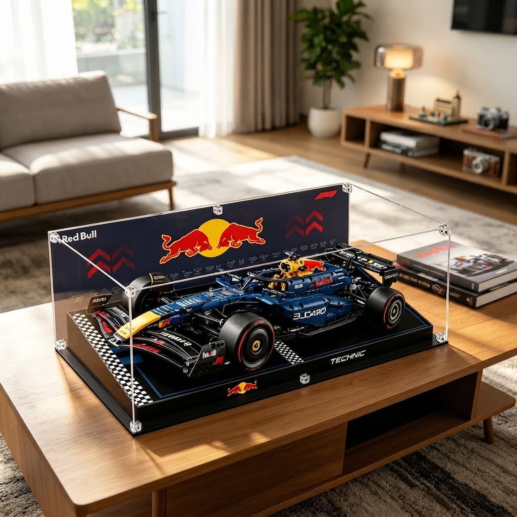 Dustproof HD Ultra-Clear Magnetic Door Acrylic Display Case with UV Protection for Red Bull RB20 F1 Race Car 42206
