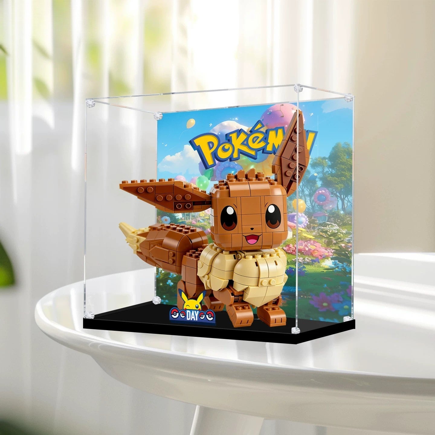 Dustproof HD Acrylic Display Case with UV Protection for LEGO Pokémon Eevee 72151