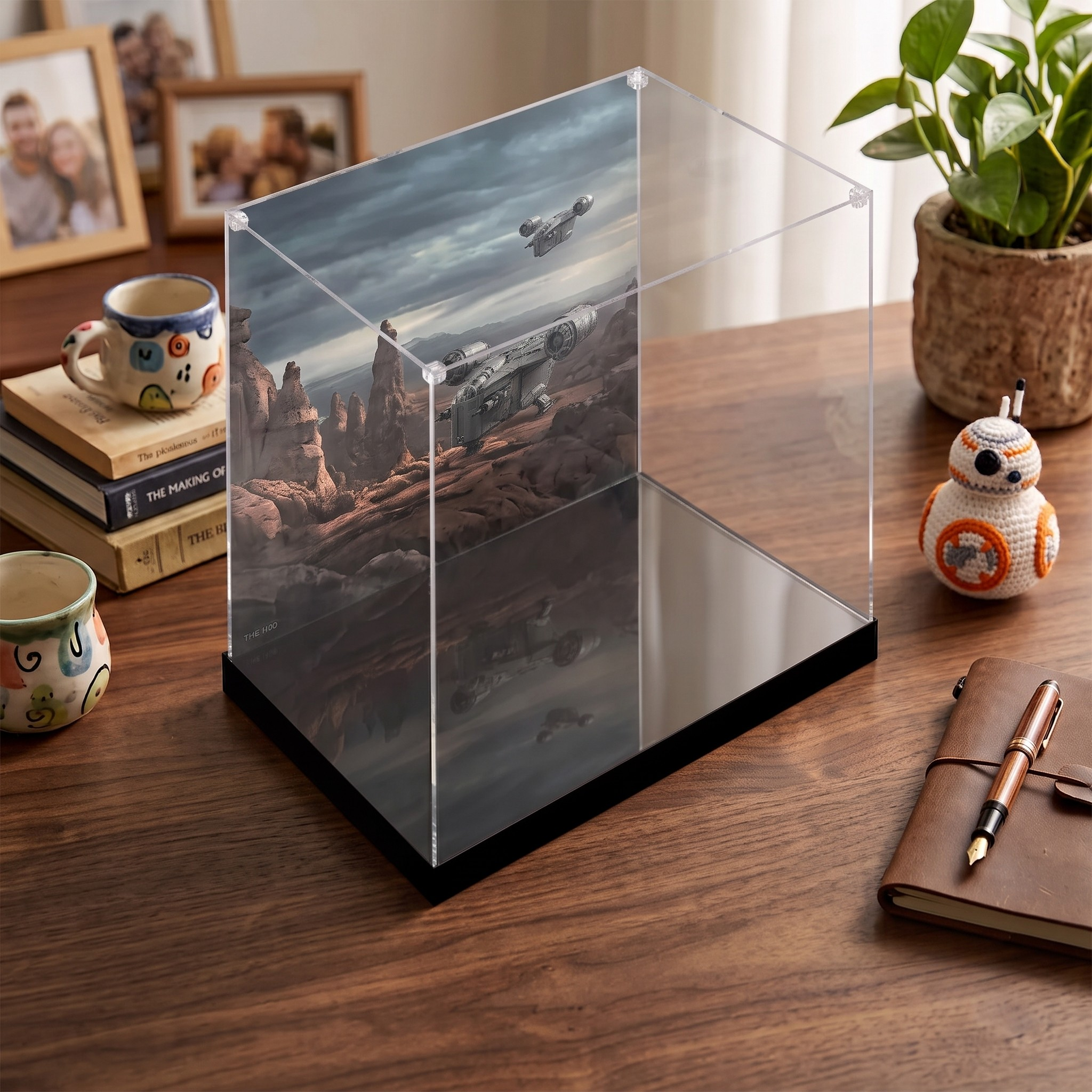 Dustproof HD Acrylic Display Case with UV Protection for LEGO Star Wars Grogu & The Mandalorian 75446