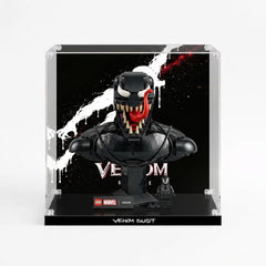 HD Ultra-Clear Dustproof Acrylic Display Box with UV Protection for Venom Bust 76356 / Brick Armor Compatible
