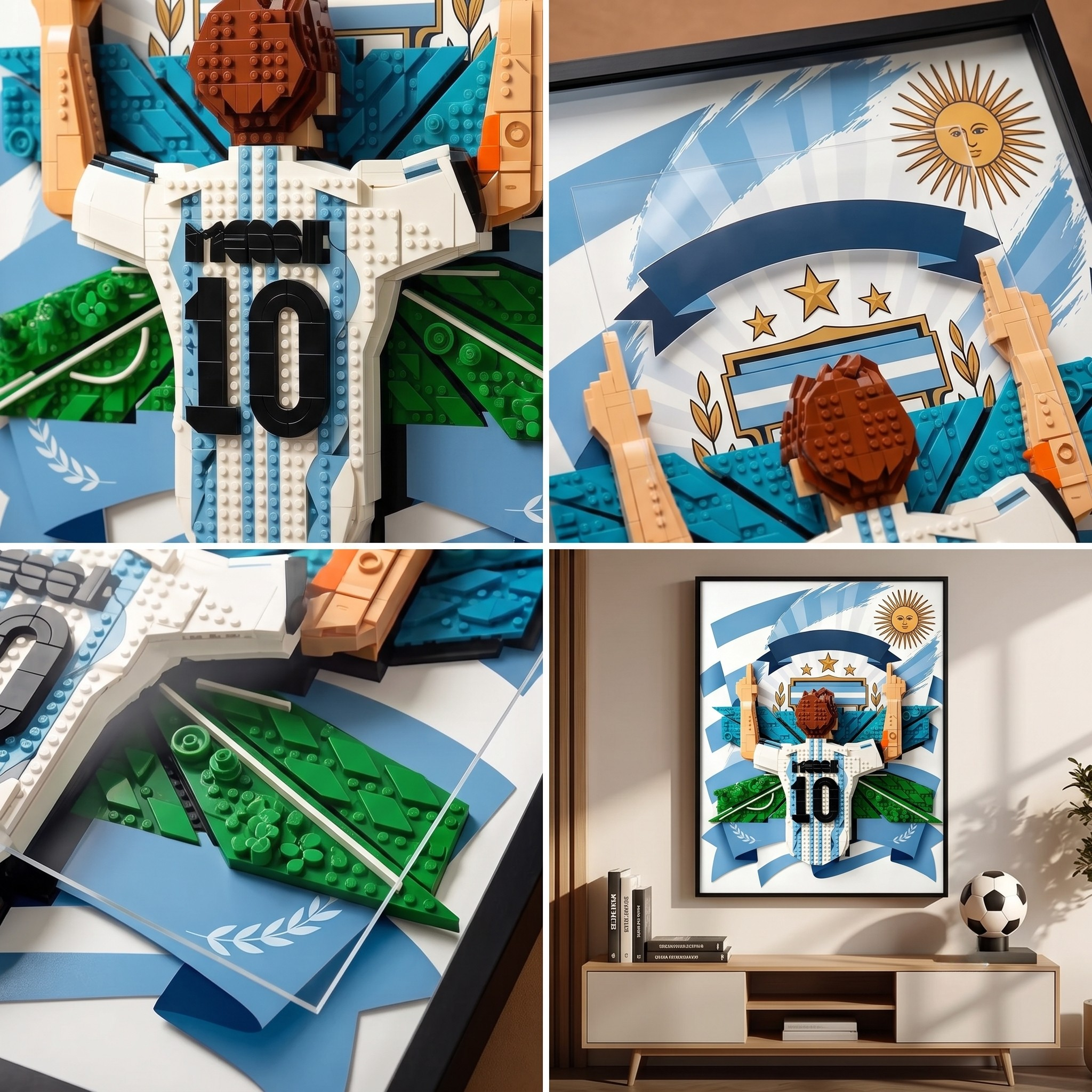 Wall-Mounted Display Frame with HD UV-Printed Backdrop for LEGO 43018