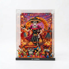 Dustproof HD Acrylic Display Case with UV Protection for La Catrina Skull Figure 21372