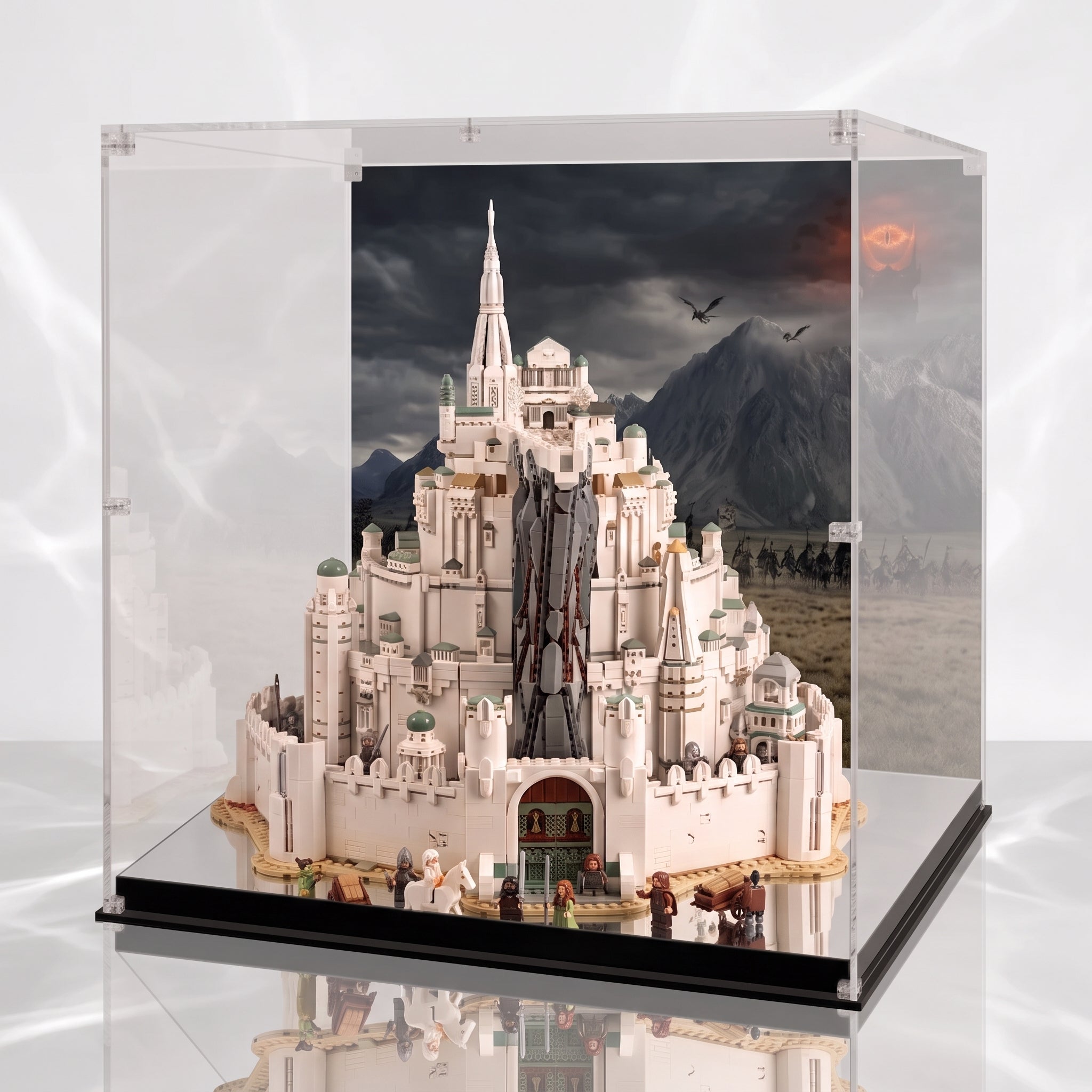 Dustproof HD Acrylic Display Case with UV Protection for LEGO Lord of the Rings: Minas Tirith 11377