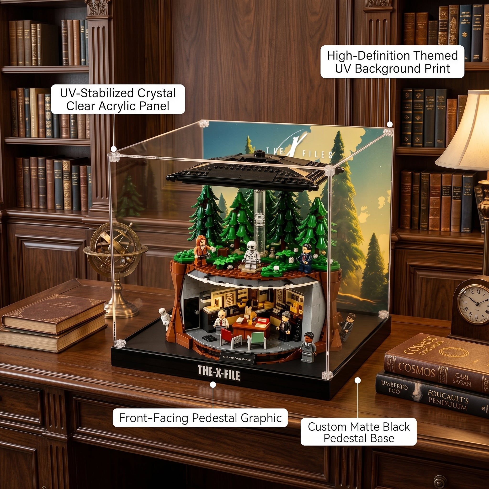 Dustproof HD Acrylic Display Case with UV Protection for LEGO The X-Files 21369