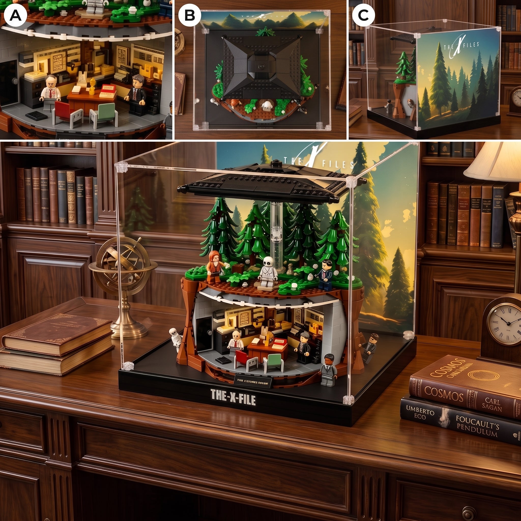 Dustproof HD Acrylic Display Case with UV Protection for LEGO The X-Files 21369