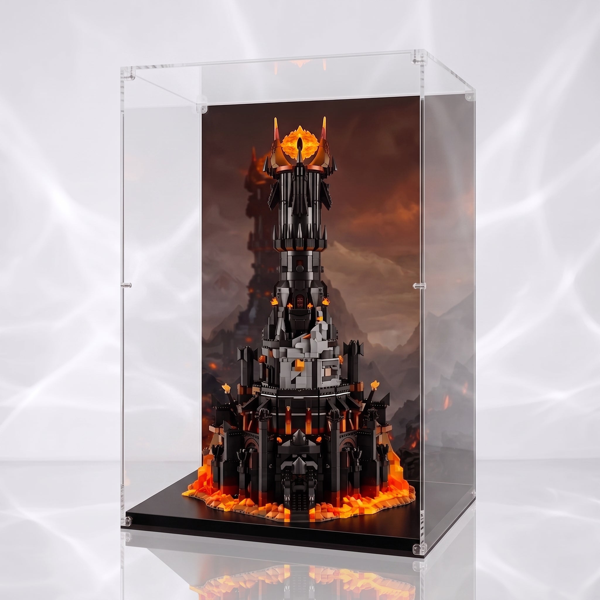 Dustproof HD Acrylic Display Case with UV Protection Compatible with LEGO Lord of the Rings: Barad-dûr 10333