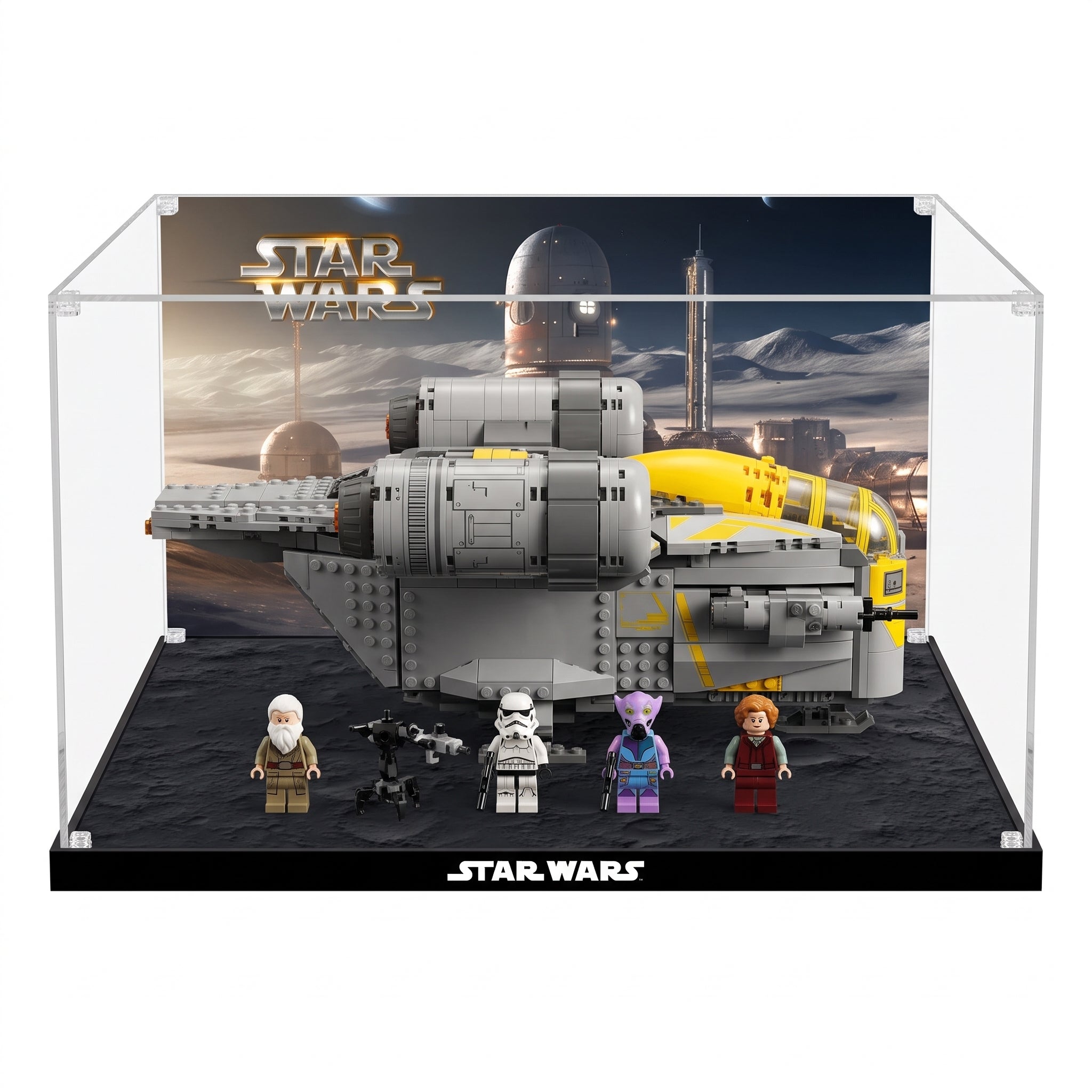 Dustproof HD Acrylic Display Case with UV Protection for LEGO Star Wars The Razor Crest 75447