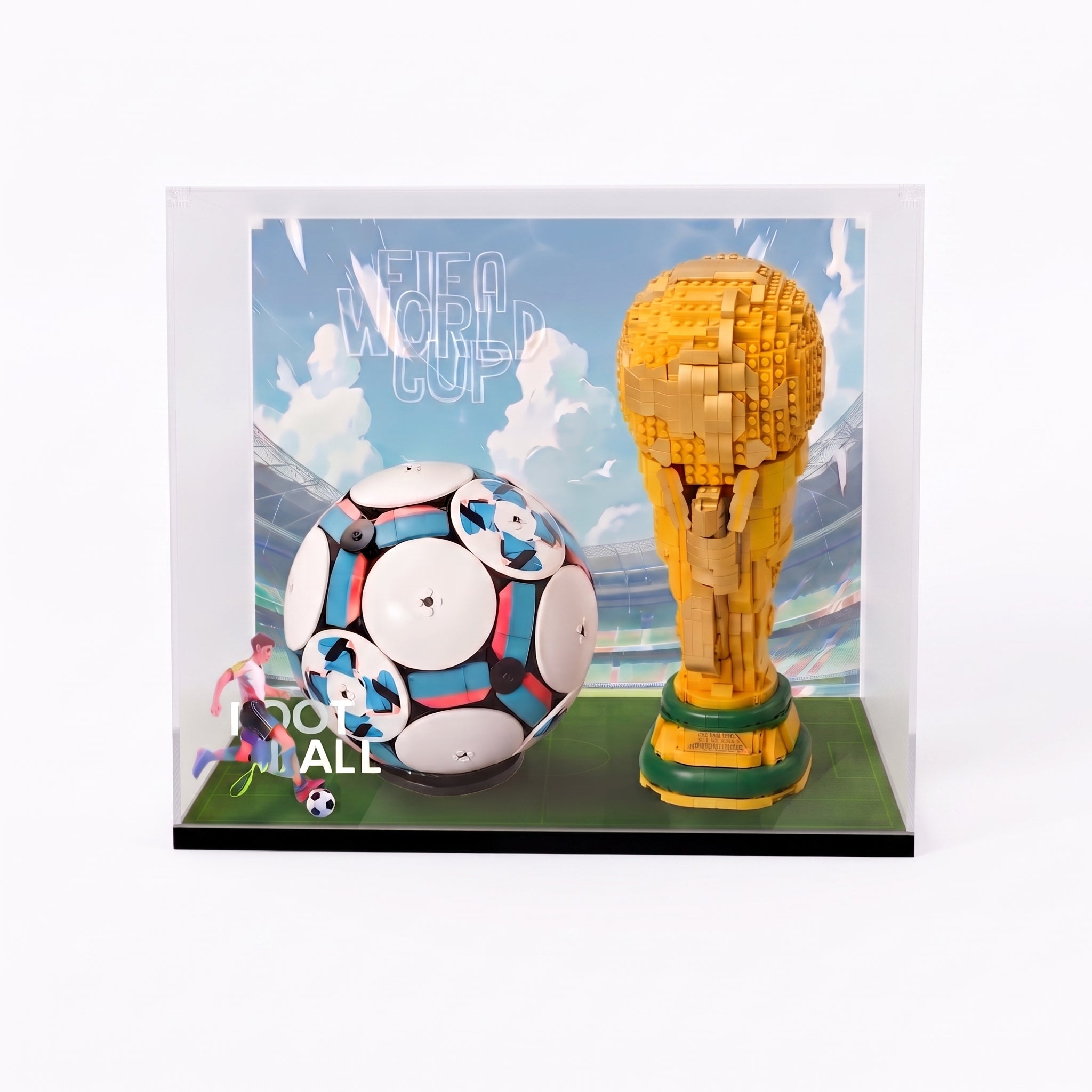 Dustproof HD Acrylic Display Case with UV Protection for LEGO World Cup Trophy & Football Set 43019+43020
