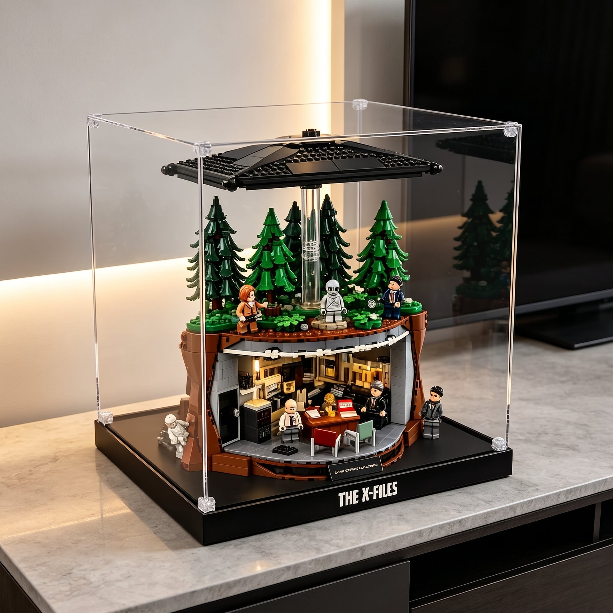 Dustproof HD Acrylic Display Case with UV Protection for LEGO The X-Files 21369