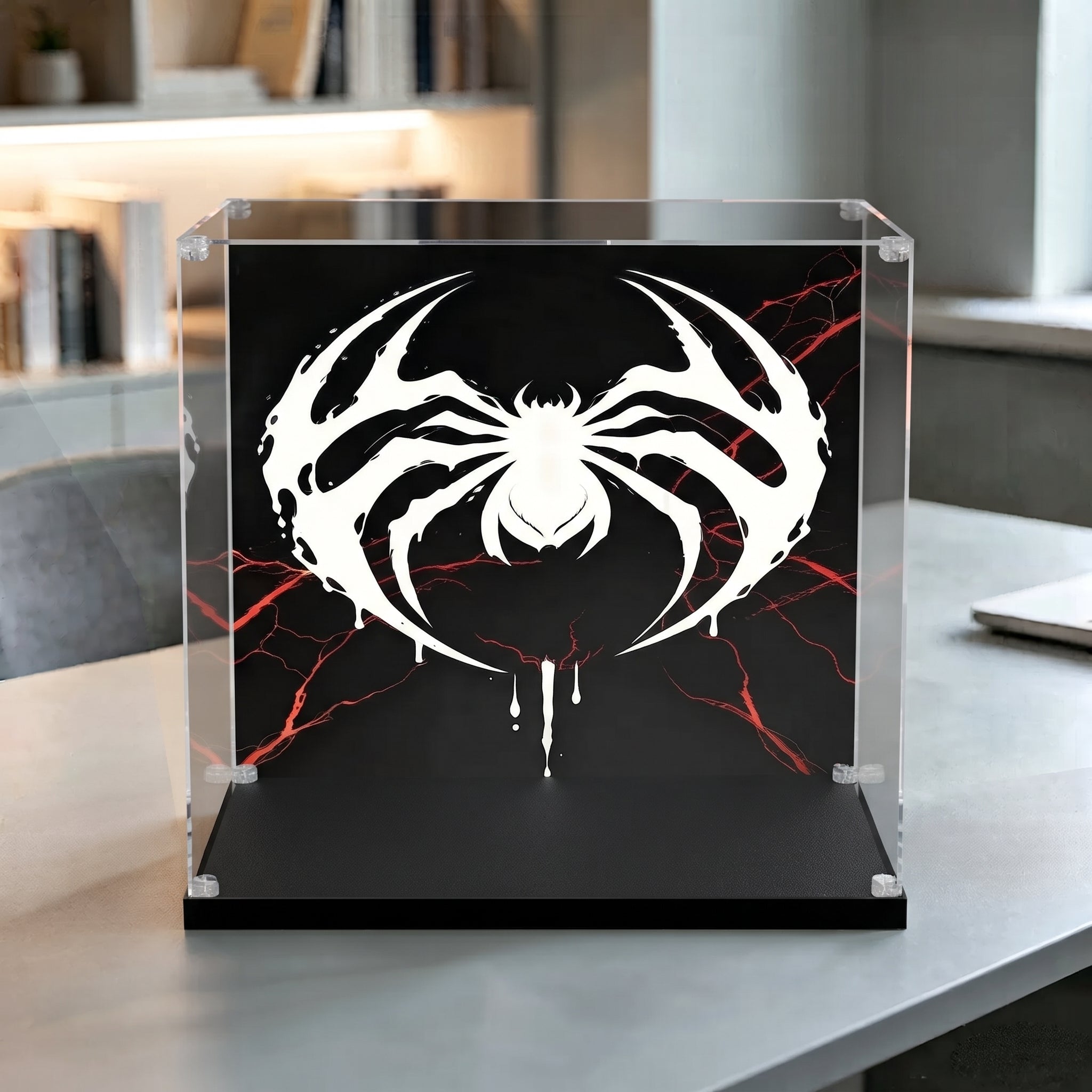 HD Ultra-Clear Dustproof Acrylic Display Box with UV Protection for Venom Bust 76356 / Brick Armor Compatible