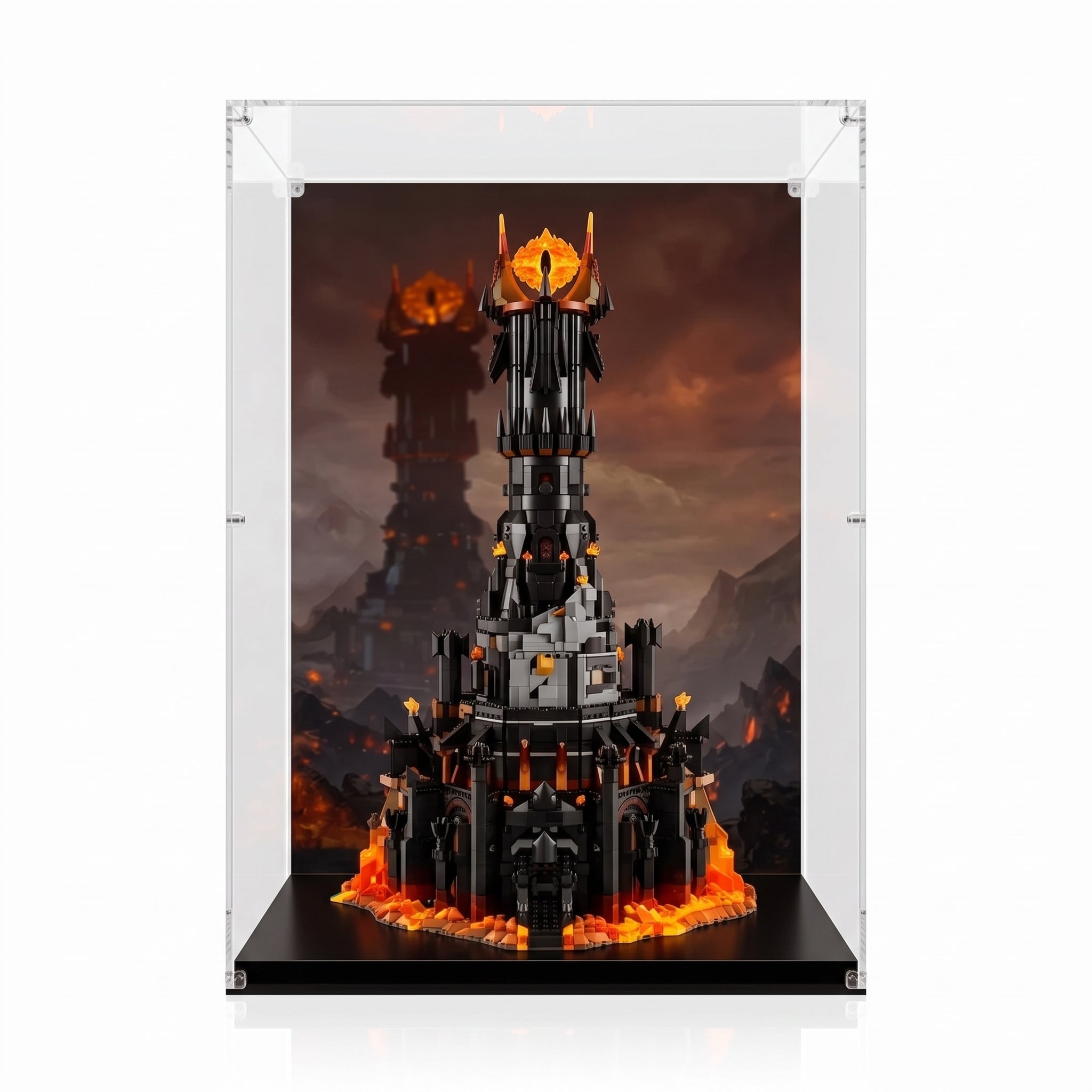 Dustproof HD Acrylic Display Case with UV Protection Compatible with LEGO Lord of the Rings: Barad-dûr 10333