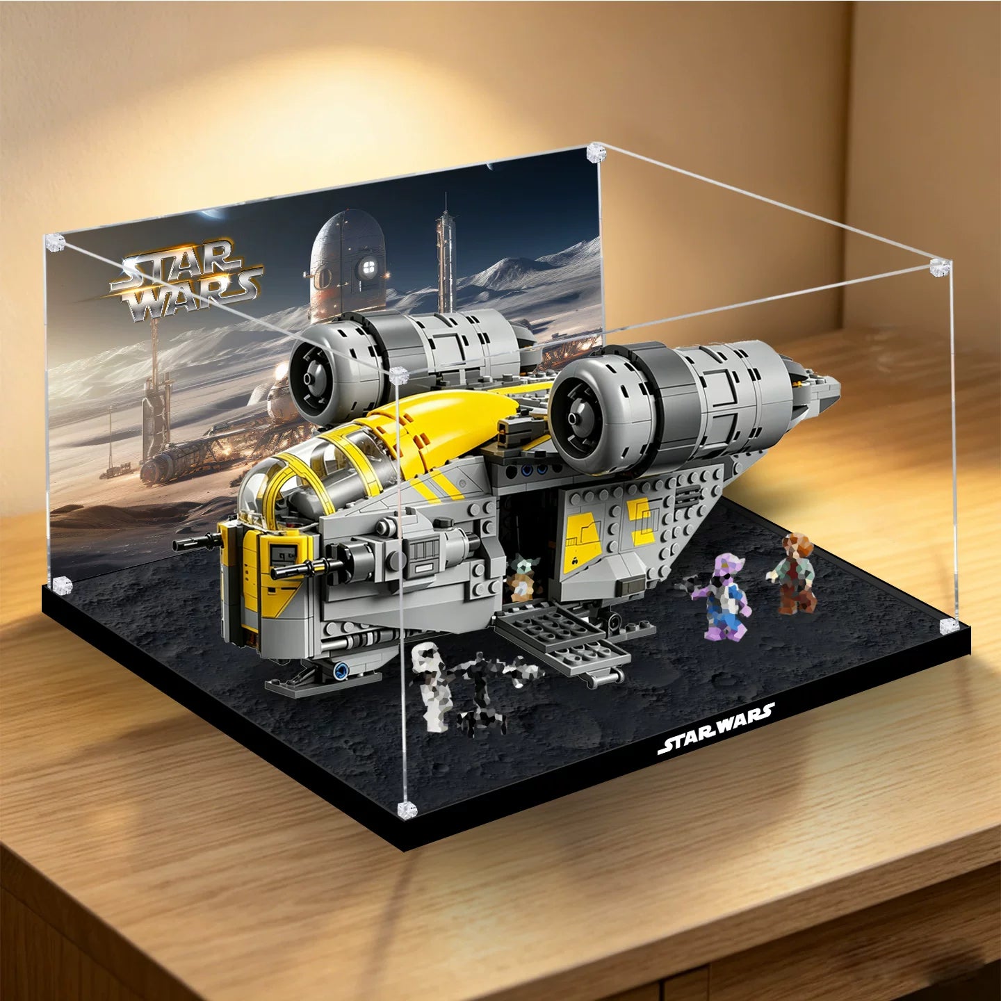 Dustproof HD Acrylic Display Case with UV Protection for LEGO Star Wars The Razor Crest 75447