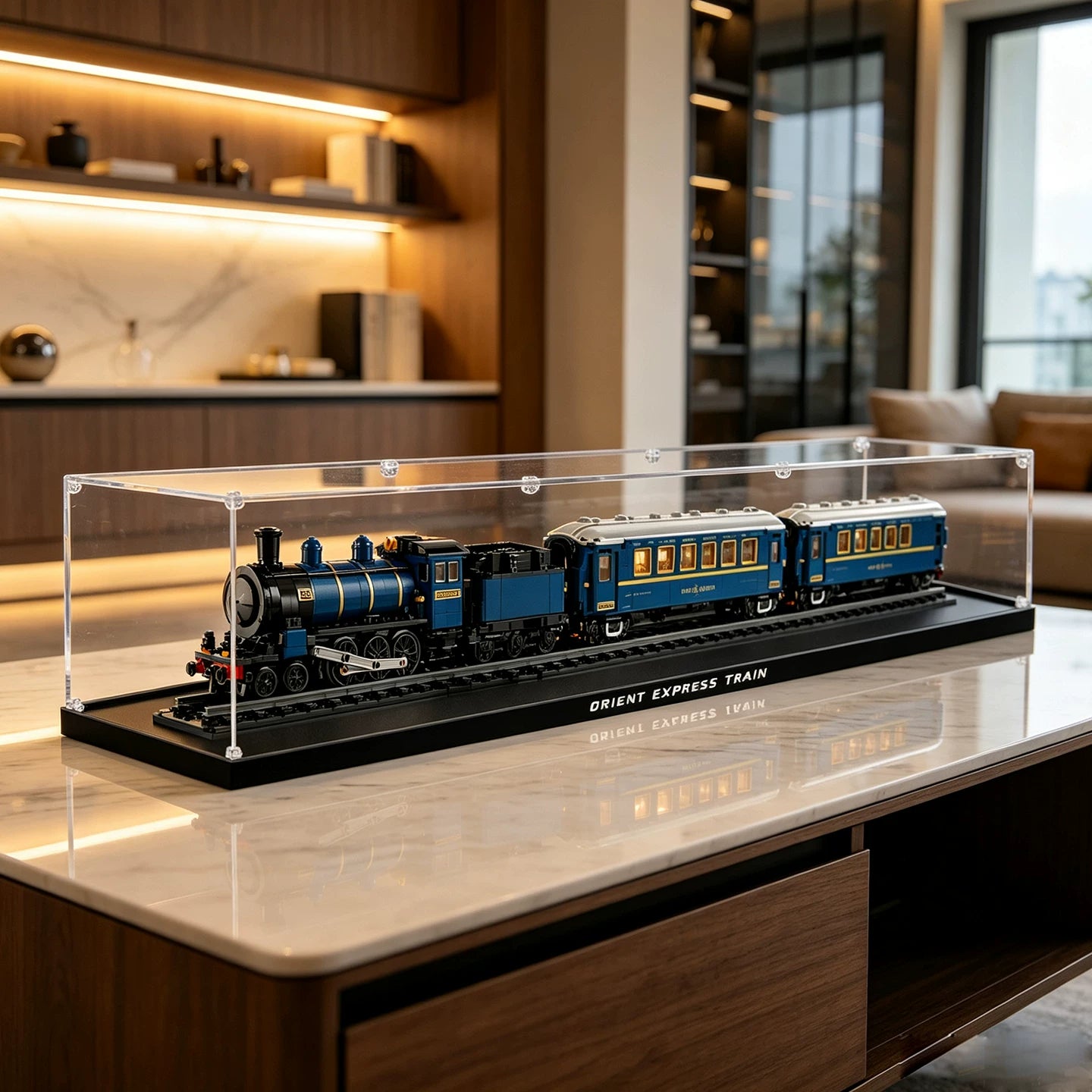 Dustproof HD Clear Acrylic Display Case with UV Protection for LEGO Ideas 21344 Orient Express Train - Brick Armor