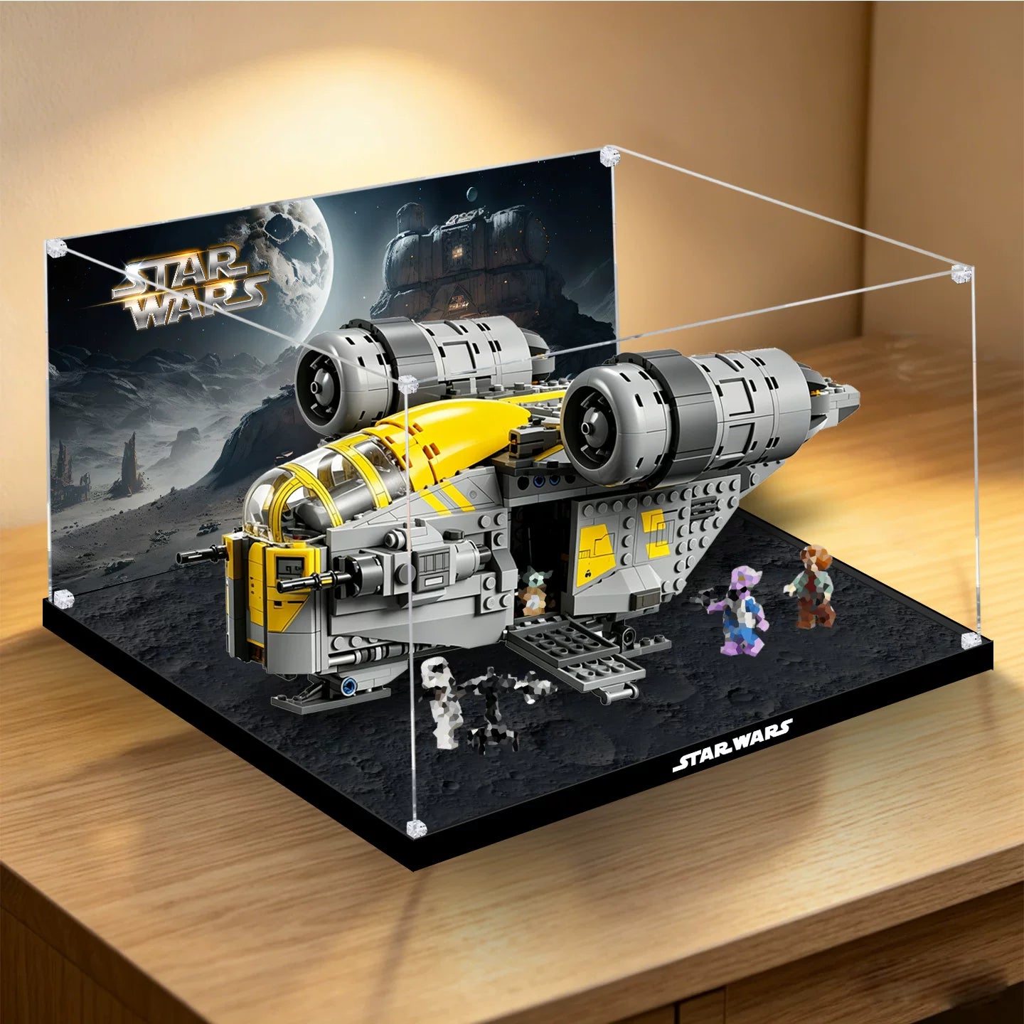 Dustproof HD Acrylic Display Case with UV Protection for LEGO Star Wars The Razor Crest 75447