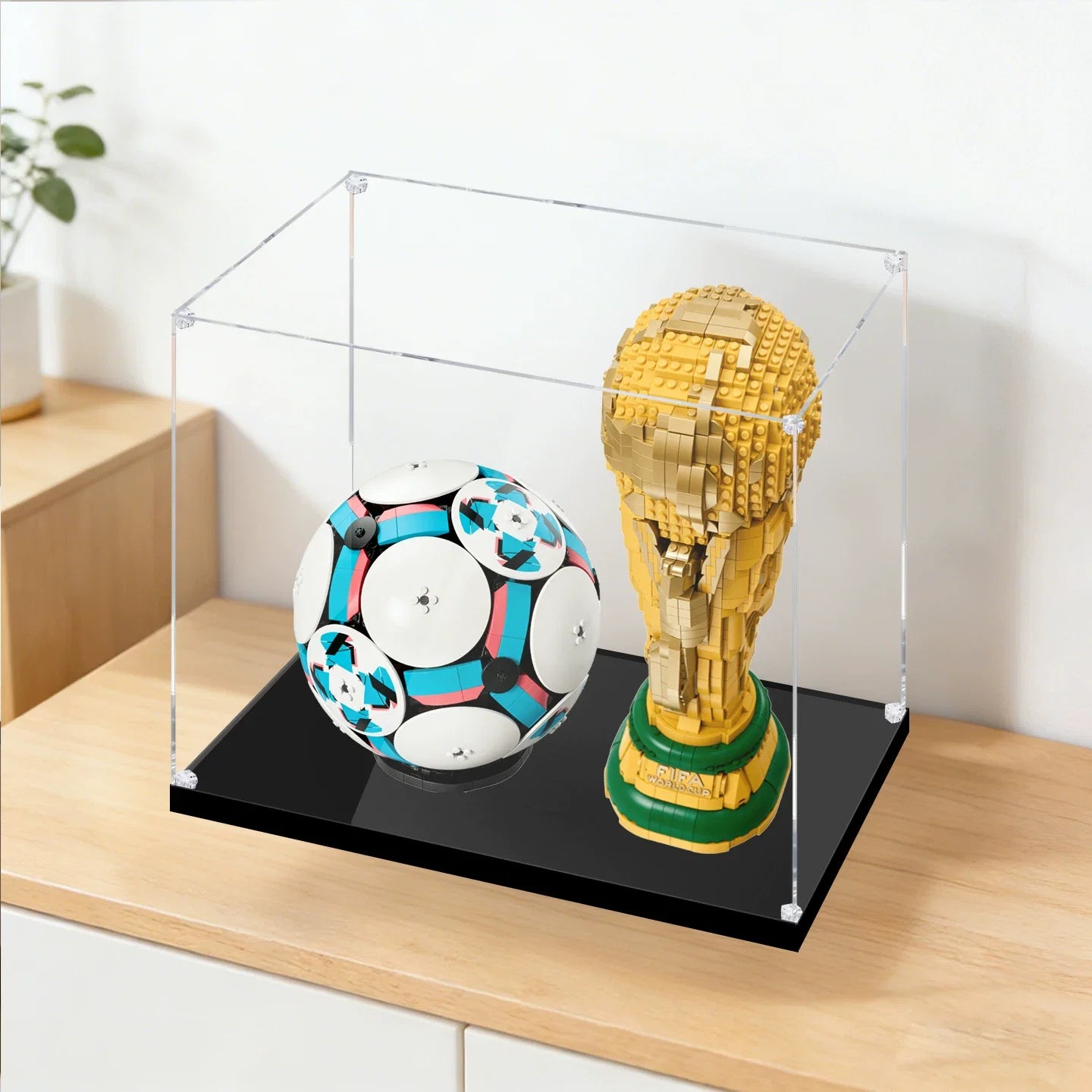 Dustproof HD Acrylic Display Case with UV Protection for LEGO World Cup Trophy & Football Set 43019+43020