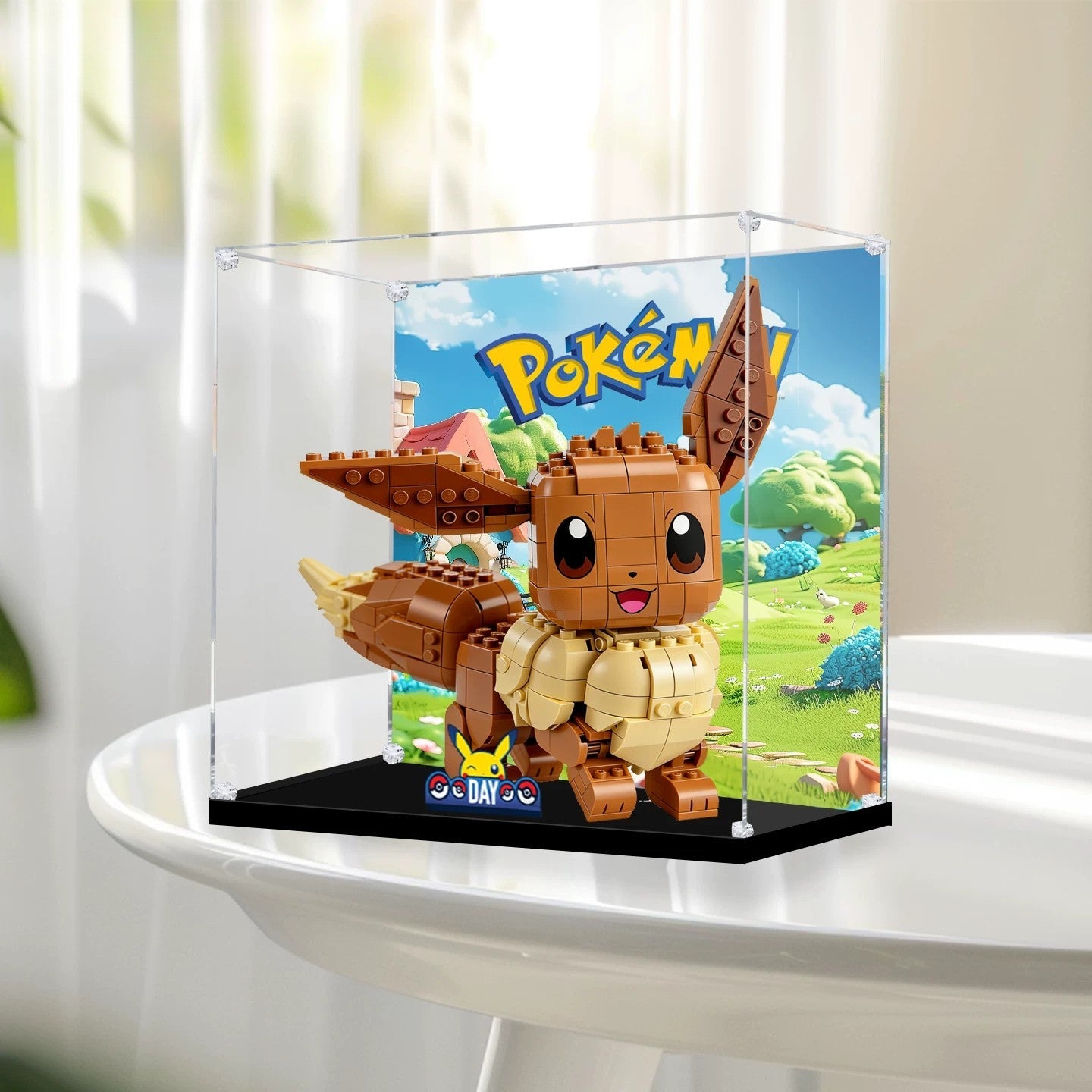 Dustproof HD Acrylic Display Case with UV Protection for LEGO Pokémon Eevee 72151
