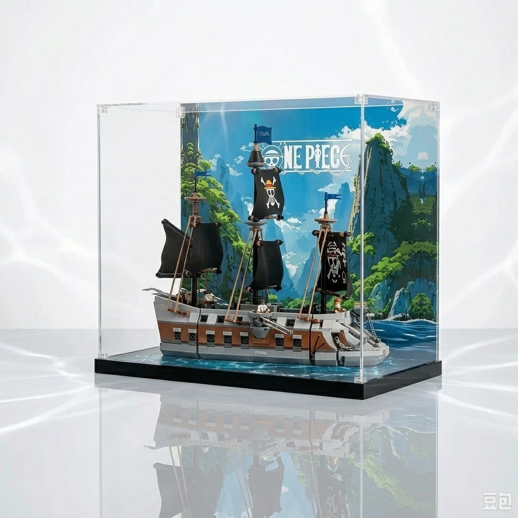 Dustproof HD Acrylic Display Case with UV Protection for Garp's Marine Battleship 75646