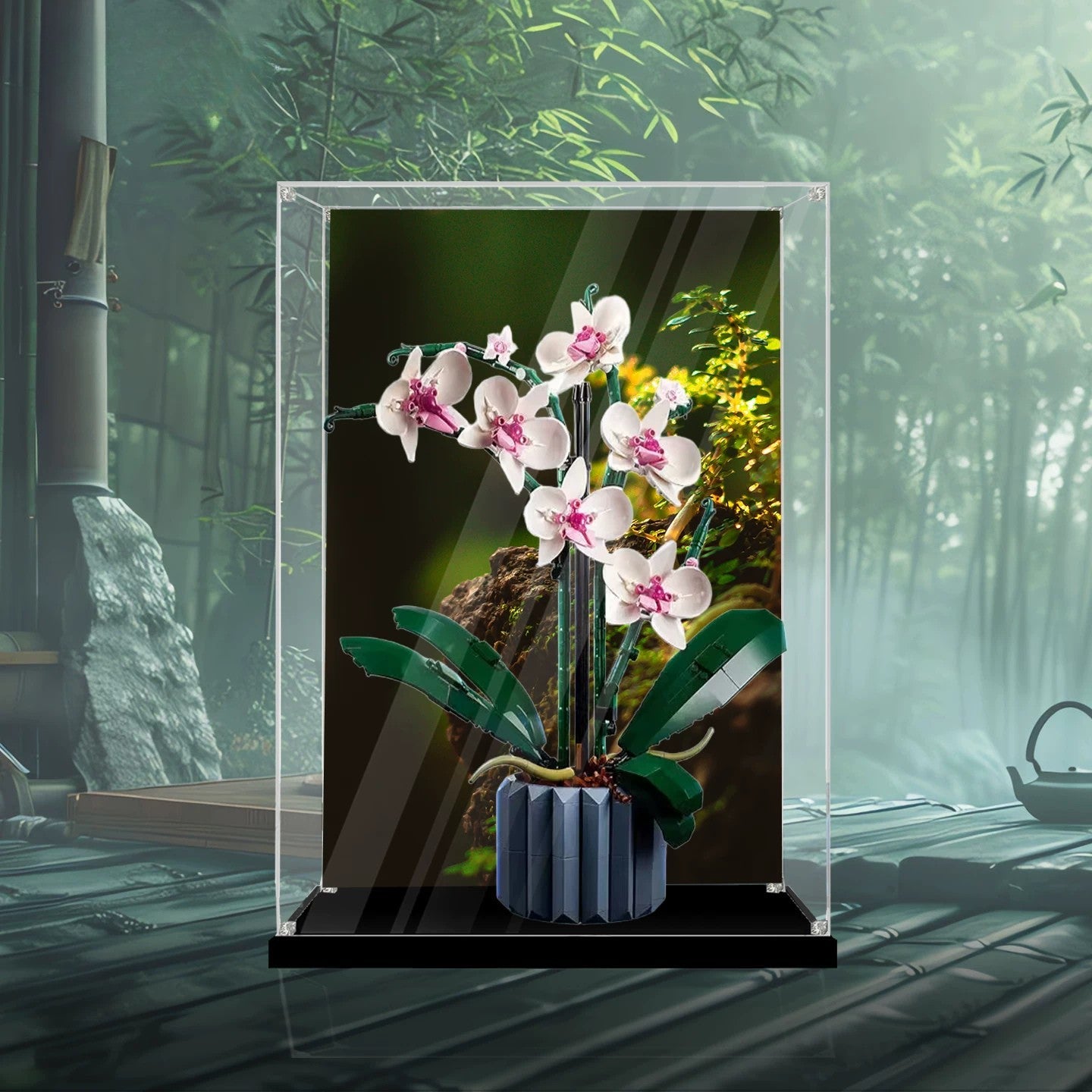 Dustproof HD Acrylic Display Case with UV Protection for LEGO Botanical Collection Orchid 10311