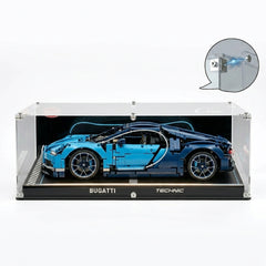 Dustproof HD Ultra-Clear Magnetic Door Acrylic Display Case with UV Protection for Bugatti Chiron 42083